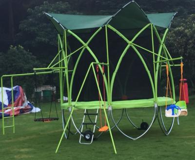 China Kids Like Muliti-function Outdoor Fitness Trampoline with Swing and Crawling Ladder for sale