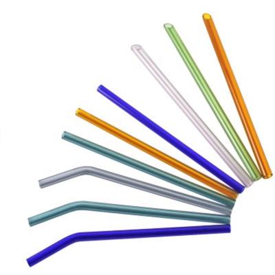 China High Quality Reusable Colored Borosilicate Glass Drinking Straws Straw Set Different Type And Color Customized Package Box for sale