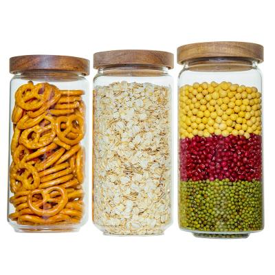 China Wholesale 750ml Sustainable Airtight Spice Jar High Borosilicate Glass Storage Jar Sets With Lids for sale