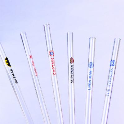 China Wholesale Hot Reuseable Stocked Customized Logo Glass Straw Set Colorful Reusable Dringking Drinking Straw for sale