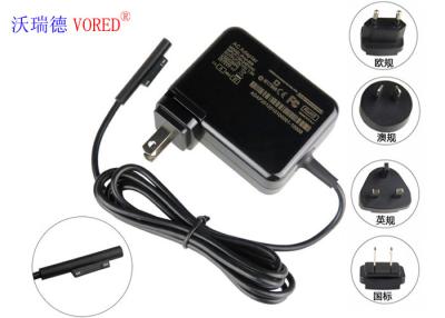 China US Plug Universal Laptop Chargers , Black 15v 1.6a Surface Tablet Charger for sale