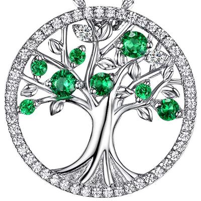 China TRENDY Hot Sale Fashion Tree Of Life Stainless Steel Crystal Necklace For Women for sale