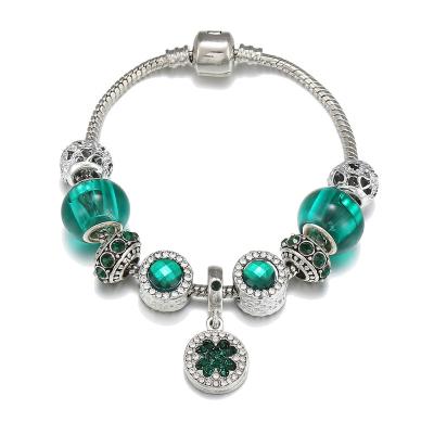 China Vintage 2022 High Quality Green Forest Crystal Bracelet For Women Charm Bracelet for sale