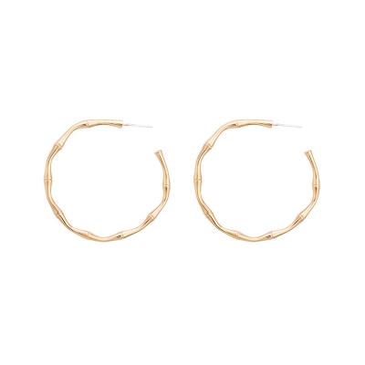 China FASHIONABLE C earring open - cold circle bamboo earrings shaped temperament wind circle dangle earrings large for sale