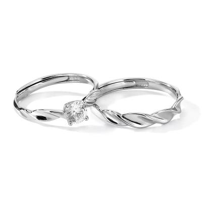 China New CLASSIC White Gold Silver Brass Ring Couples Ring In March for sale