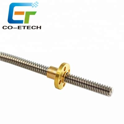 China T8 Stepper Motor Screw Chuck With Nut For 3D Printer Stepper Motor Length 300mm Screw Lead 8mm for sale