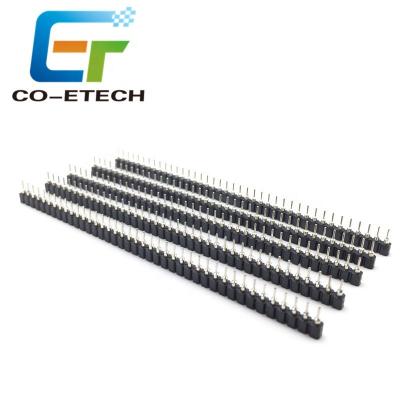 China For 40 Eclectic Pin Single Row Male 1*40 2.54mm Pin Header Straight Connector round 1x40 for sale