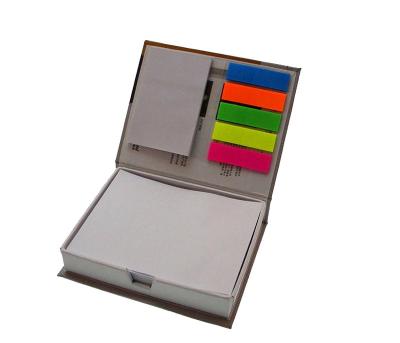 China Mini Stowaway Sticky Jotter With 5 Self-Adhesive Pen Assorted Neon PET Sticky Flags Perforated Cardboard Pen Nestled In Die-Cut Paper Slot for sale