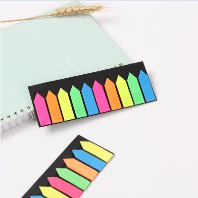 China Self Adhesive Fluorescent Colorful PET Index Tags Pop Up Notes Page Sticky Markers for sale