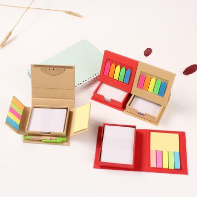 China Self Adhesive Promotional Gifts Sticky Note Cube in Kraft Paper Box with Pen Holder for sale