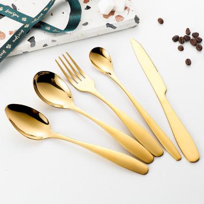 China Viable Wholesale Restaurant Hotel Gold Cutlery Wedding Stainless Steel Cutlery Set for sale