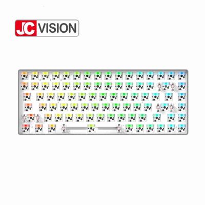 Cina 84 Keys Hot Swappable RGB Mechanical Keyboard Kits Aluminum Frame ABS Case Metal Plate in vendita