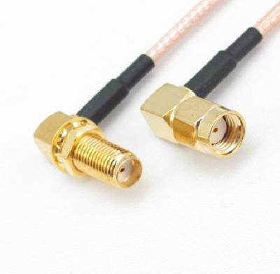 China RF RP SMA Male Plug Right Angle To SMA Female RG316 Feedthrough Cable for sale