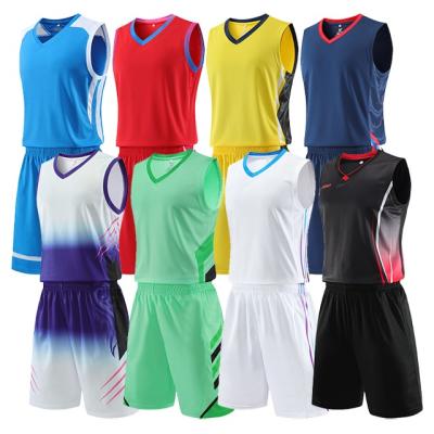 China Custom Basketball Uniform Kit Factory Sweat Shirt Reversible Men's Wear Breathable Tank Top For Wholesale for sale