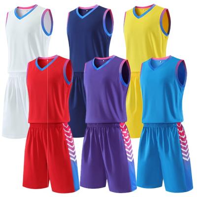 China Custom Breathable Blank Sublimation Multicolor Breathable Mens Basketball Wear For Men for sale