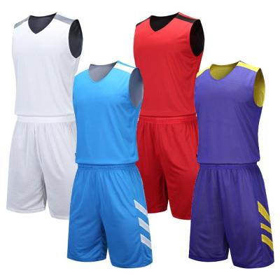 China Breathable Leisure Sports Training Clothes Two Tone Custom Sublimation Blank Boy Reversible Basketball Uniforms Sets for sale