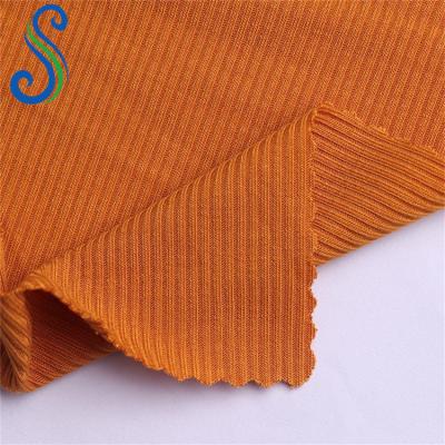 China Anti-bacteria Eco-friendly Comfortable 95%Bamboo 5%Spandex 2x2 Ribbed Elastic Fabric For Sweater for sale