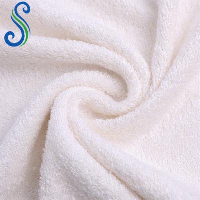 China Anti-Bacteria 32S Knitted 320g White Stock 80 Cotton 20 Bamboo Blend Terry Towel Fabric For Bathrobe Clothes for sale