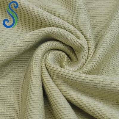 China 2021 New Arrival Rayon Double Spandex 260GSM 40S 2X2 Rib Knitted Fabric For Women Clothes for sale