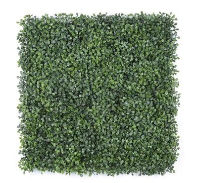 China New Coastal UV Resistant and Fire-Rated Boxwood Hedge Material Green Artificial Grass Wall Panels for Decoration for sale