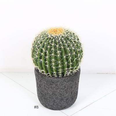 China Plastic+Silk Fabric Artificial Cactus Plant Plastic Prickly Pear Potted Plant For Office Placement Home Decoration for sale