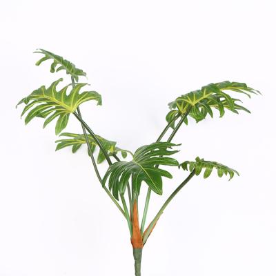 China High quality plastic real touch philodendron artificial branch leaves plastic green plants for wall decoration for sale