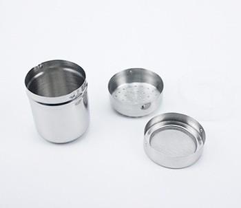 China Factory supplier simple design pretty stainless steel metal powder shaker for sale