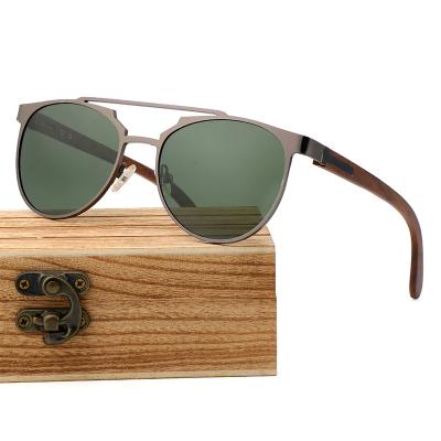 China Polarized 2022 Custom Oversized Logo Sunglasses Men Ebony Walnut Zebra Wood Polarized Glass Wood Legs for sale