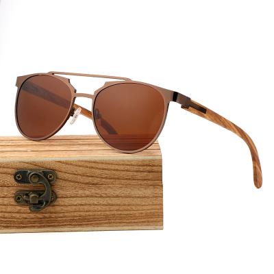 China Custom LOGO new style stainless and wooden polarized small batch wholesale men and women sunglasses for sale