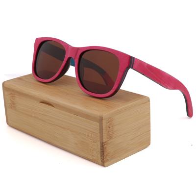 China Wholesale Custom 100% 400 Protection Handmade Skateboard Frame UV Wooden Sunglasses Logo Polarized Shades for sale