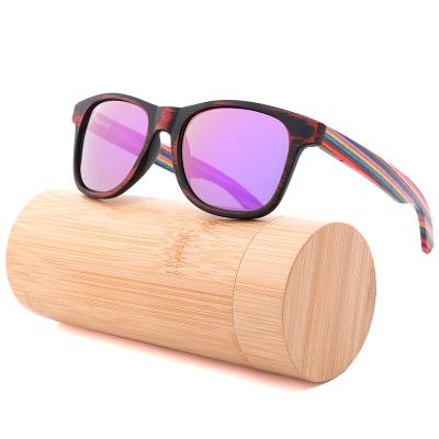 China Custom logo vintage skateboard hot wood sunglasses unisex UV sunglasses fashion sunglasses 400 2021 sun glasses for sale