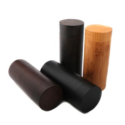 China Wholesale Eco-friendly Bamboo Painted High Quality Black Box Cylinder Sunglasses Eco-friendly Case for sale