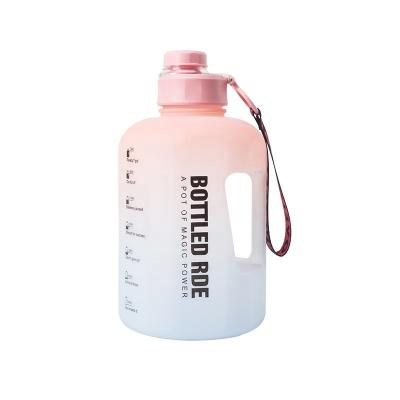 China 2L Viable Wholesale Gallon BPA Free Gradient Color Water Bottles Sports Gym Plastic Jug With Time Motivational Marker for sale