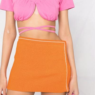 China Breathable Sexy Girl Ladies Skirts Custom Knitted Skirt Knit Wrap High Waisted Extreme Women's Mini Skirts for sale