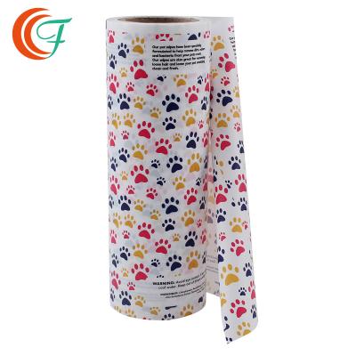 China Washing Detergent Flexible Packaging Films 0.1mm Animal Wet Wipes Plastic Stretch Wrap Roll for sale