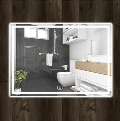 China Illuminated LED Bathroom Mirror Touch Screen Switch Waterproof Mirror With Led Lights Hotel Bathroom Mirror for sale