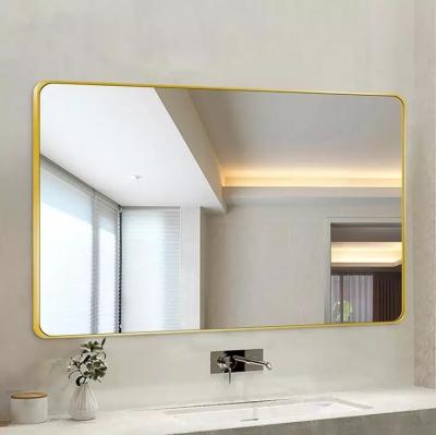 China New Custom High Quality Luxury Home Black Frame Bathroom Illuminated Decorative Wall Mirror for sale