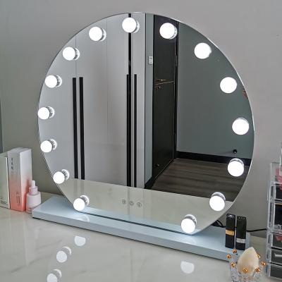 China New Adjustable Light Round Professional Makeup Lighted Touch Mirror Led Bulb Lighted Vanity Mirror for sale