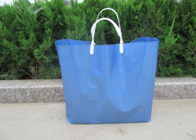 China Blue Bottom Gusset Plastic Gift Bags Gloss Surface Water Resistance for sale