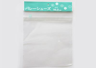 China Clear Plastic Garmen Adhesive Cellophane Bags Polybag With Header Card for sale