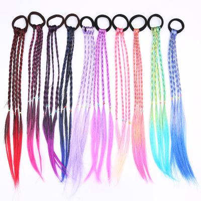 China Hot Sale Fashion Girls Princess Twist Braid Elastic Headband Girls Kids Ponytail Wigs Hair Accessories For Babies for sale