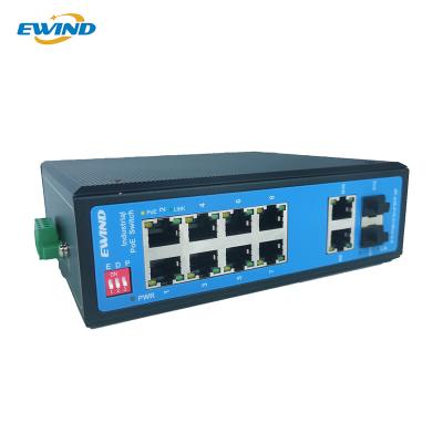 China Realtek Chipset Megabit Combo Port Industrial AI 8 Port DIP PoE Unmanaged Switch for sale