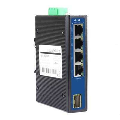 China Full Gigabit 5 port Swith PoE Unmanaged Industrial POE Switch with 48V for sale