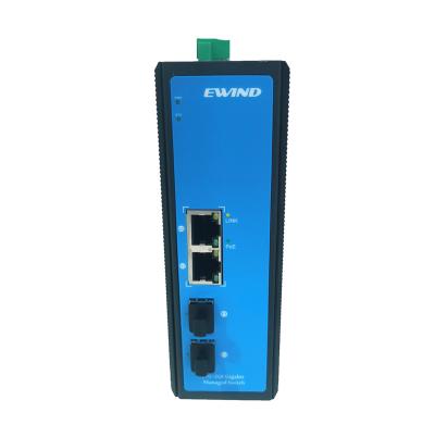 China Security 2+2 ports Gigabit Industrial PoE Switch support L2+ full network management for sale