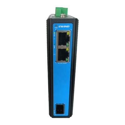 China DC48-57V 10/100/1000M 3 Port Gigabit Industrial POE Switch Din Rail Outdoor Switch for sale