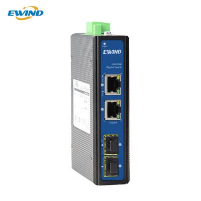 China OEM/ODM IP40 Network Industrial Gigabit 2 SFP Ethernet PoE Switch 2 Port for CCTV System for sale