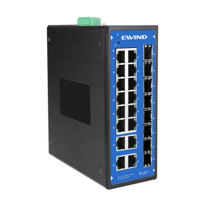 中国 Good Quality EWIND Managed Industrial PoE Switch 24 Port EW-PIS3824M-16GE 販売のため