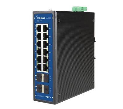 中国 10G SFP+ Fiber Slot 16 Ports Managed Industrial PoE Switch with 10G Uplink 販売のため