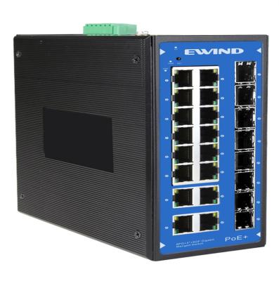 China 16*GE POE+8*SFP Gigabit Managed Industrial PoE Switch with network telephone equipment for sale