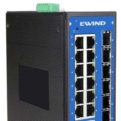 Cina Best Selling EWIND 24 Ports Managed Industrial PoE Switch EW-PIS3824M-16GE in vendita